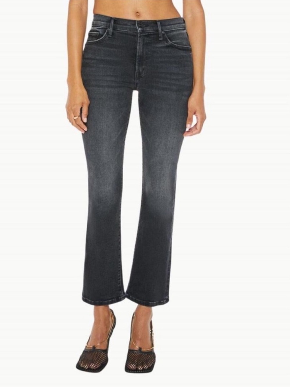 MOTHER the outsider flood jeans in not today satan size 26